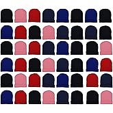 48 Pack Kids Winter Beanies, Warm Cold Weather Hats for Boys Girls Children, School Outdoors, Bulk