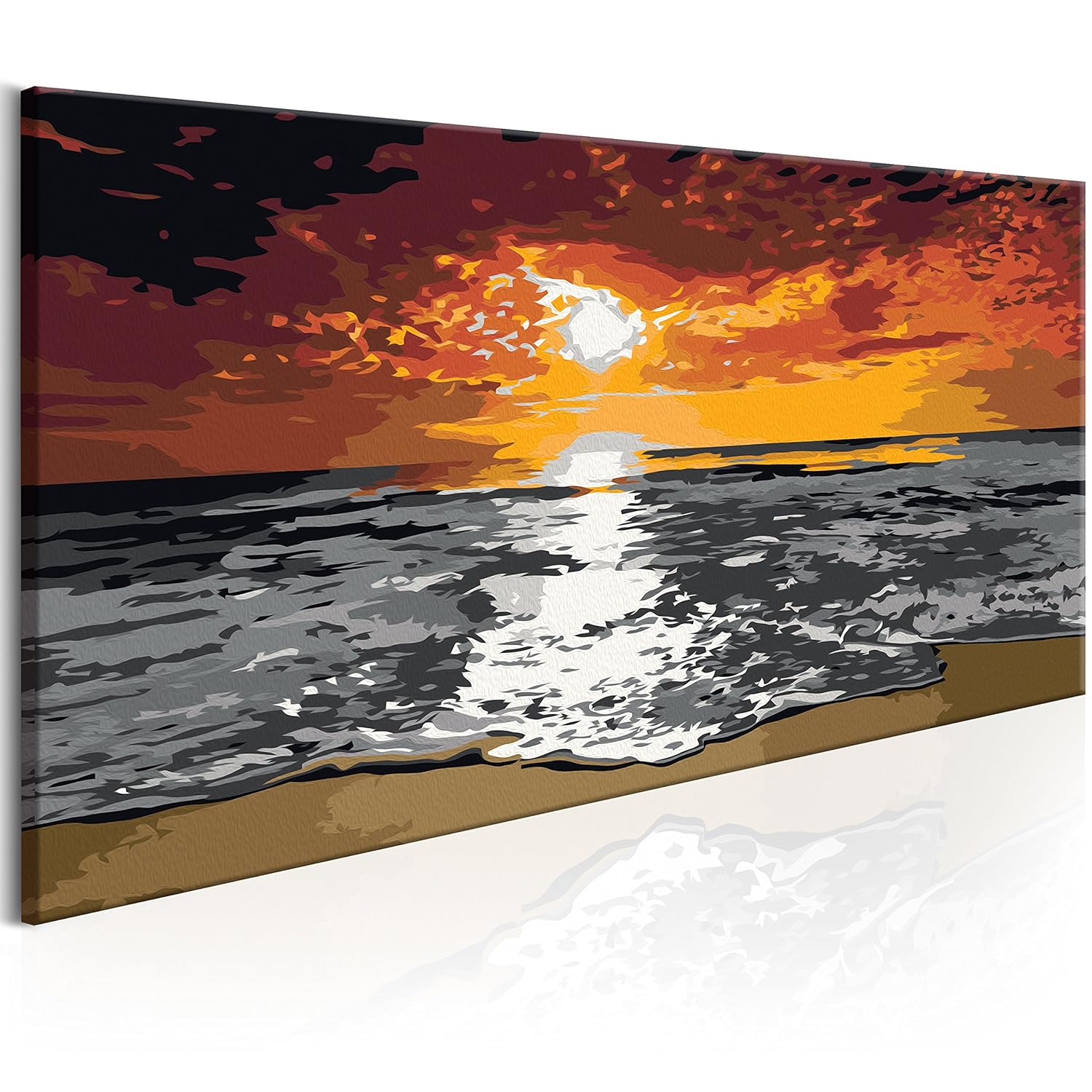 murando Paint by Numbers Kit Beach See 80x40 cm DIY Painting Canvas Frame nA0297da Amazon