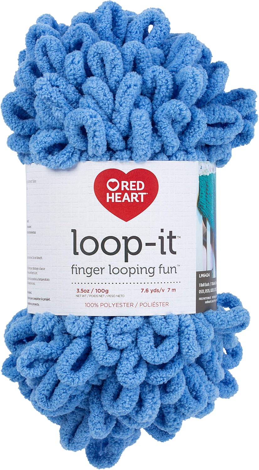 Red Heart E884 0851 Loop It Yarn Blue Ming