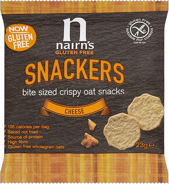 Nairns Oatcakes Gluten Free Cheese Snackers, 23 g, Pack of 20 Amazon
