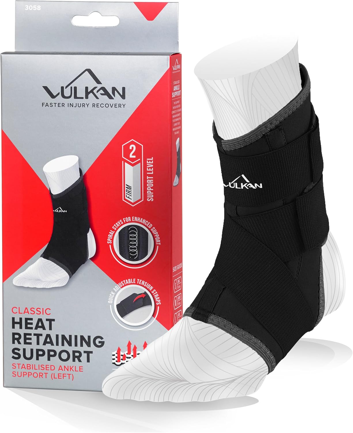 Vulkan Classic Left Ankle Brace, Medium, Ankle Support for Rolled
