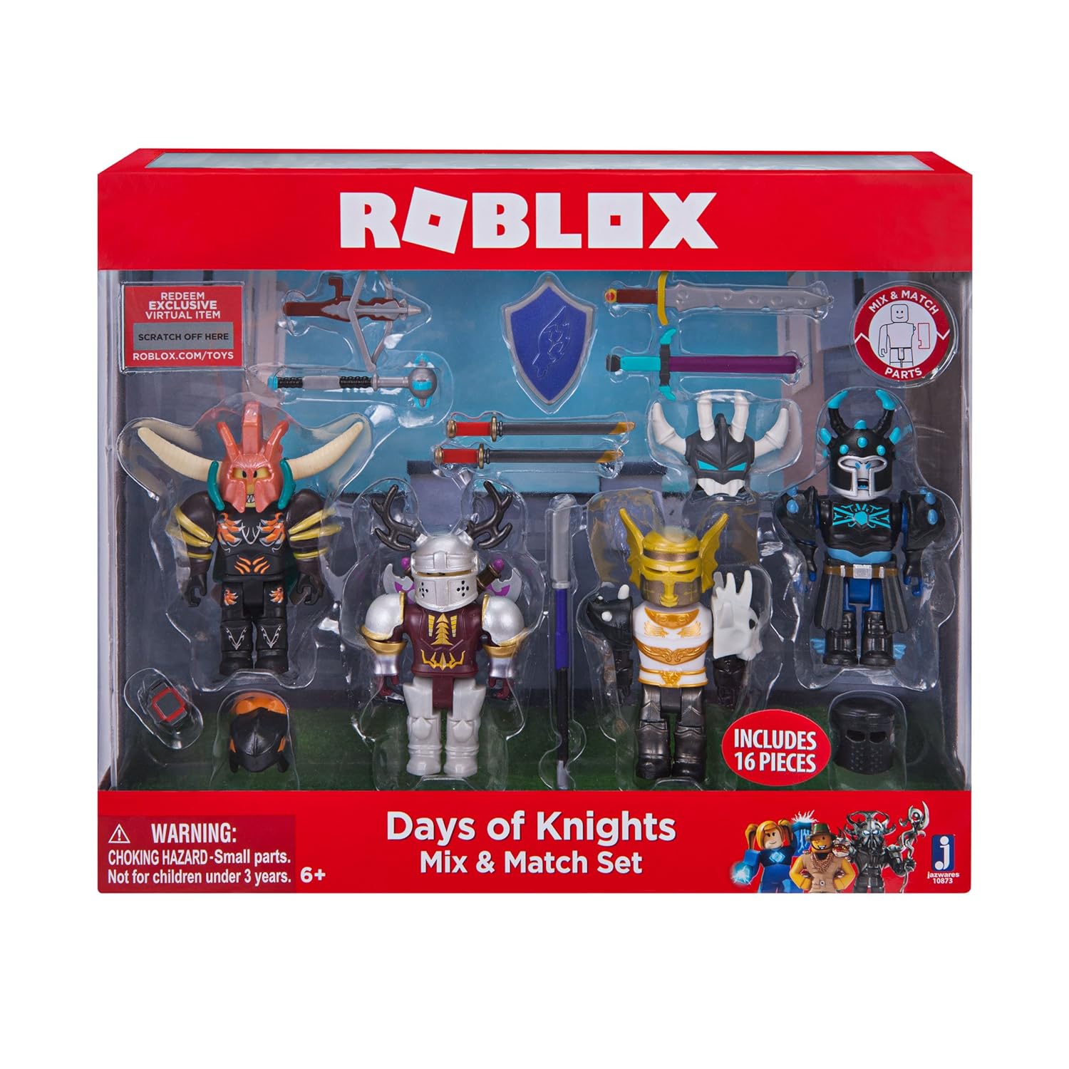Amazon Com Roblox Mix Match Action Figure 4 Pack Days Of Knight - amazon com roblox mix match action figure 4 pack days of knight toys games