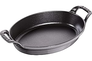 Staub 40509-562 Oval Stackable Dish, Gray, 9.4 inches (24 cm), Enameled Iron Gratin Dish