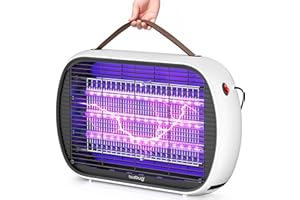 Buzbug Upgraded LED Bug Zapper Indoor, 10 Years Lifespan 3 Lamps Sustainable Less Power, 3800V Powerful Electric Mosquito Zapper, Durable Fly Trap Mosquito Trap, Fly Killer Fly Zapper (White)