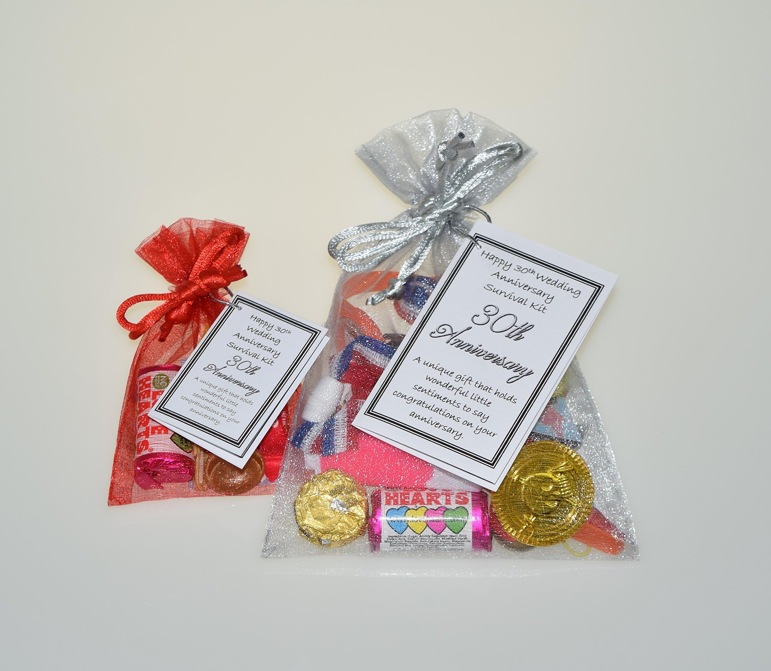 uniquelikeu Happy 30th Wedding Anniversary Survival Kit (Pearl Fun Novelty Keepsake Gift) (Original 20 Items Survival Kit (Non-Personalised))