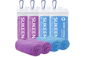 Sukeen Cooling Towels for Neck and Face, Cooling Towel 4 Pack, Microfiber Sports Cooling Cool Towels for Hot Weather, Soft Breathable Cooling Towels for Sweat Athletes Men Women(40" x 12")