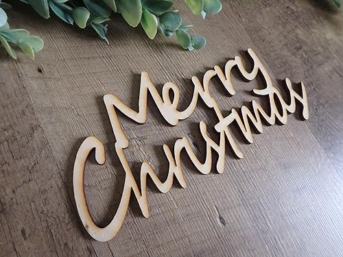 Amazon.com: Merry Christmas wood cutout words, plate decorations, crafts: Handmade