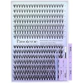 Pawotence Lash Extension Kit DIY 280pcs Individual Lash Clusters Kit 20D&amp;30D Natural 9-15mm Cluster Eyelash Extensions Kit with Lash Bond and Seal, Tweezers for Self Use (20D&amp;30D, 0.07D, 9-15mm, Kit)