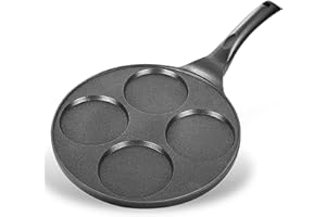 KRETAELY Pancake Pan 4 Cups Pancake Maker Nonstick Pancake Griddle with PFOA Free Coating 10.5 Inch Mini Pancake Pan