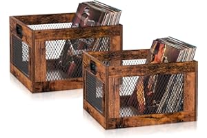 3IngSeagulls 2 Pack Albums Storage for Vinyl Records, Durable and Reliable Record Crates for Vinyl, Lp Record Storage Boxes Cube Record Holder Organizers，Easy to Assemble……