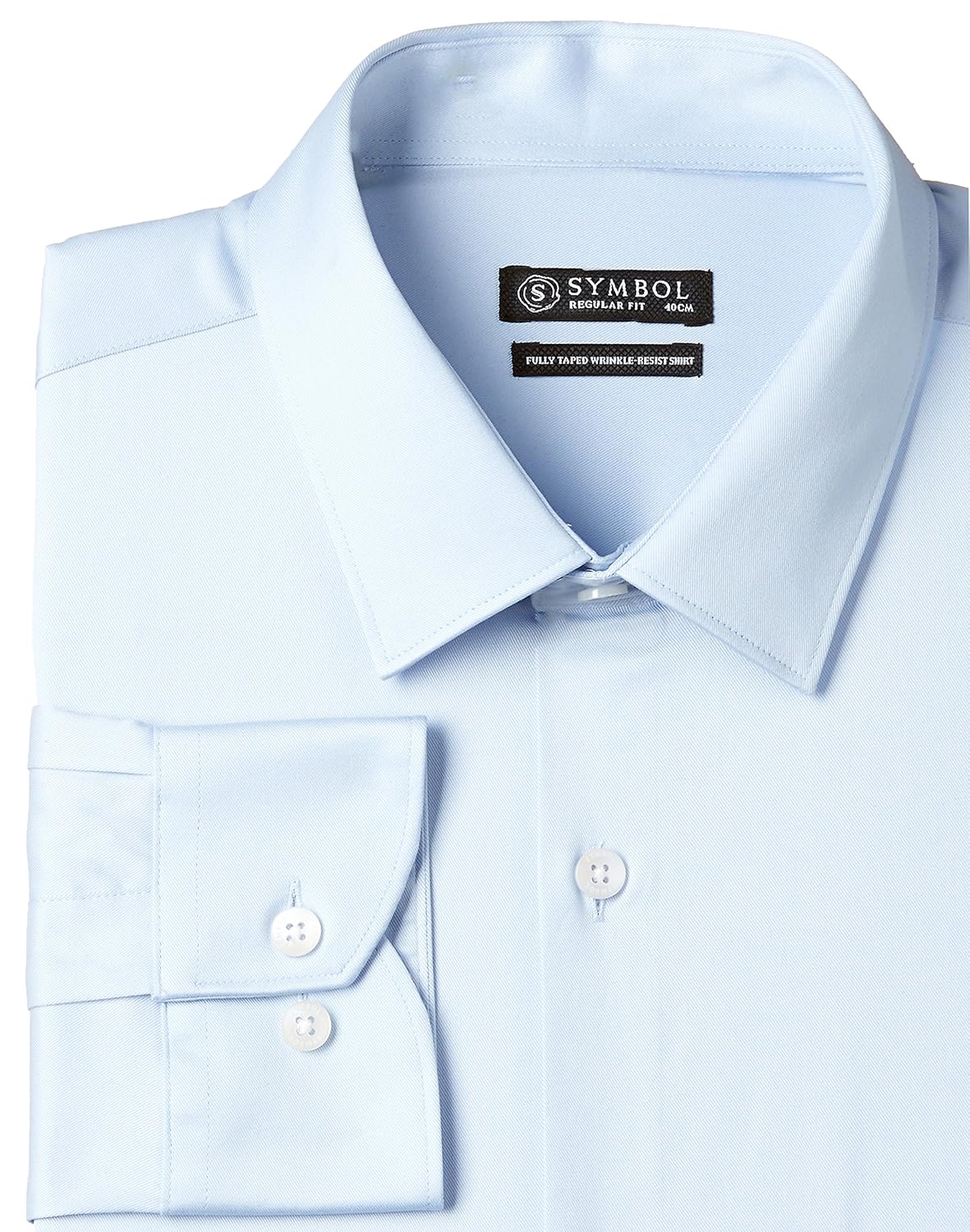 symbol amazon brand men's wrinkle resistant fully tape regular fit shirt