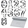 Bakerpan Stainless Steel Number Cookie Cutter Shapes, Set of 9 Large 3.5 Inch Numbers with Bonus Dough Cutter