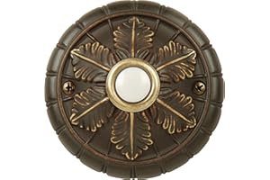 Craftmade BSMED-AZ Designer Surface Mount Round Lighted Doorbell LED Push Button, Antique Bronze (3" Dia)