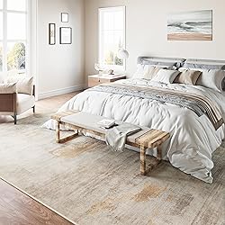WondRg 8x10 Washable Area Rug Grey Brown Abstract