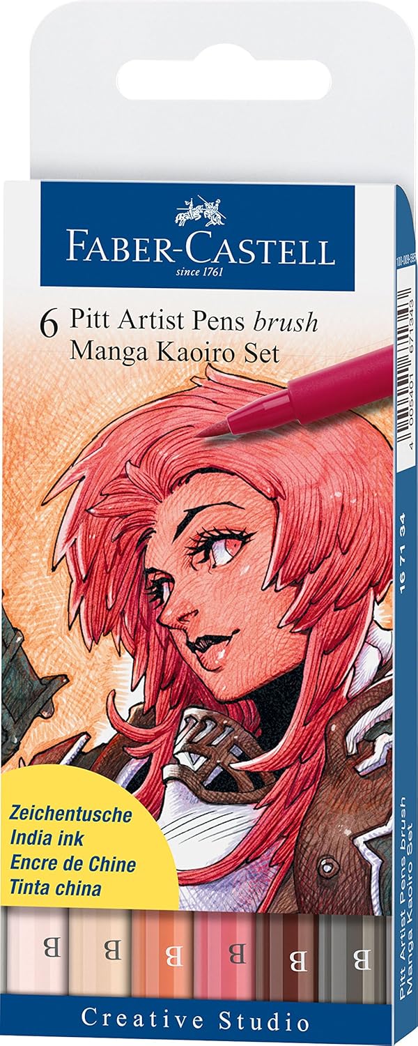 Faber Castell Pitt artist Manga Set Kaoiro Set 6 colori modello assortito Amazon Cancelleria e prodotti per ufficio