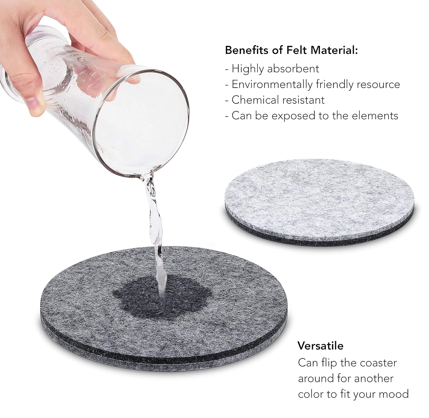 8piece Felt Drink Coaster Set with Holder l Modern Decorative Drink