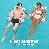 Sloosh Inflatable Pool Float Hammock Chairs 2 Pack Flower Pattern view 3