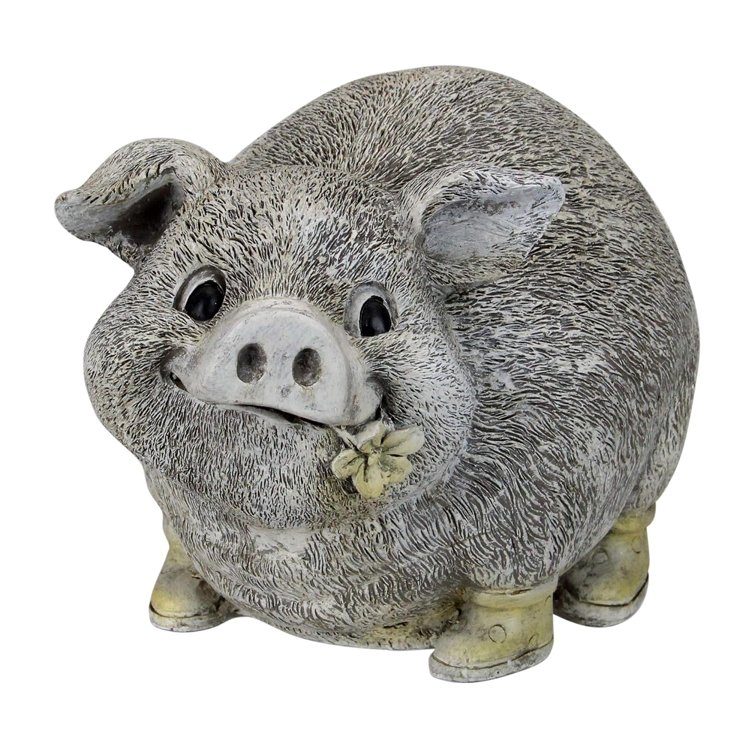 Roman 6" Gray and Yellow Outdoor Pig in Rain Boots Garden Statue
