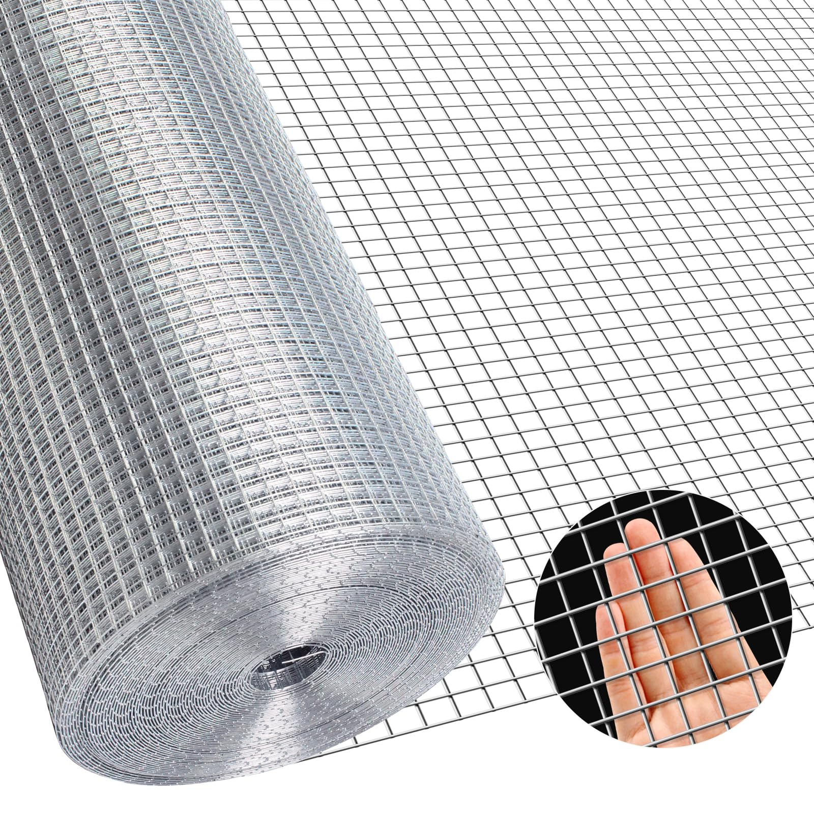 Photo 1 of Liyarya Hardware Cloth 1/2 inch 48 x 100 ft 19 Gauge Wire Chicken Fencing, 48'' x 100' Hot Dip Galvanized Chicken Wire Rabbit Fence Poultry Hardware Cloth Chicken Wire Mesh Roll for Garden