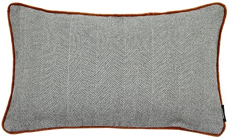 McAlister Textiles Luxury Herringbone Boutique Duck Egg Blue w//Grey Edge Cushion