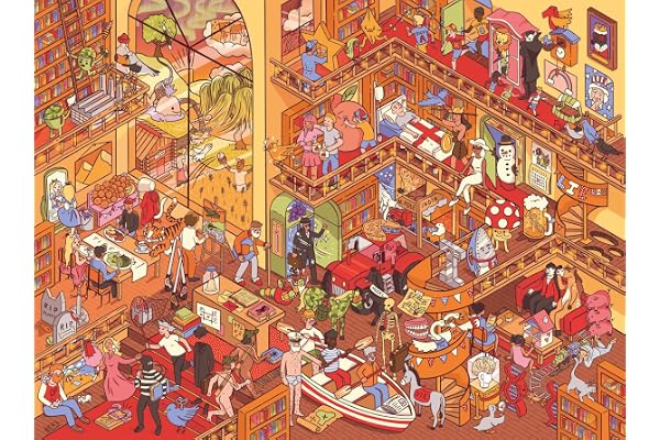 Mayhem in The Library: Book Jigsaw Puzzle for Adults (1000 Pieces) Filled with 101 Riddles to Solve…