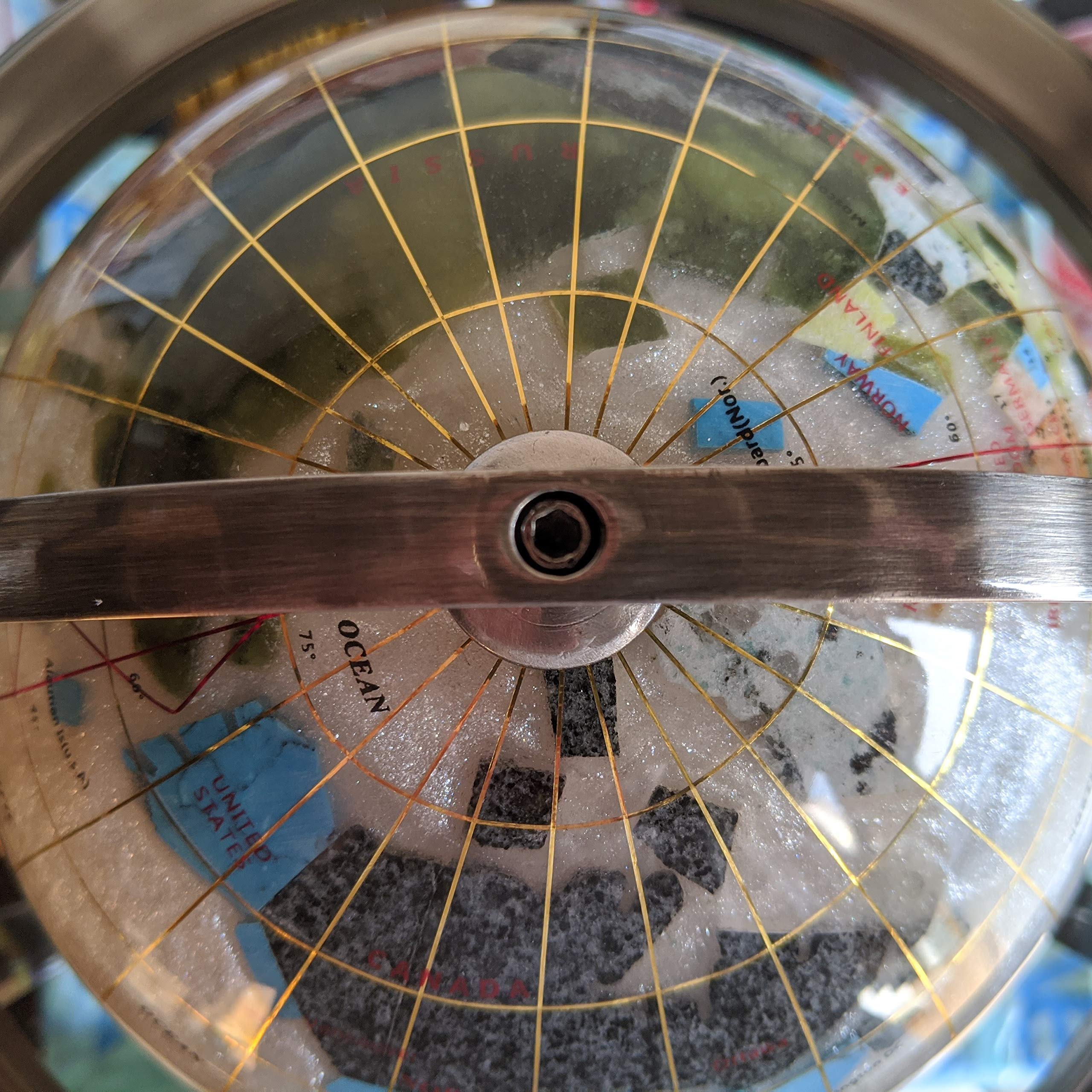 Unique Art 10-Inch by 6-Inch Pure Pearl Swirl Ocean Table Top Gemstone World Globe with Silver Tripod