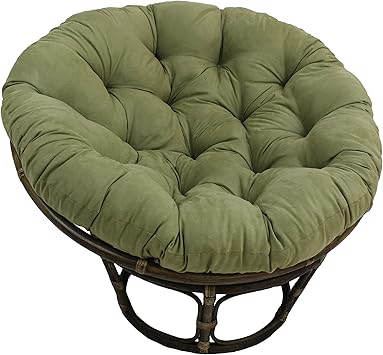 Amazon Com Blazing Needles Solid Microsuede Papasan Chair Cushion 52 X 6 X 52 Sage Green Home Kitchen