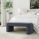 Modern Arch Channel Bedroom Bench Ottoman, 48" Entryway Bench and Shoe Rack, Soft Cushion Bench for Bedroom End of Bed, Ottom