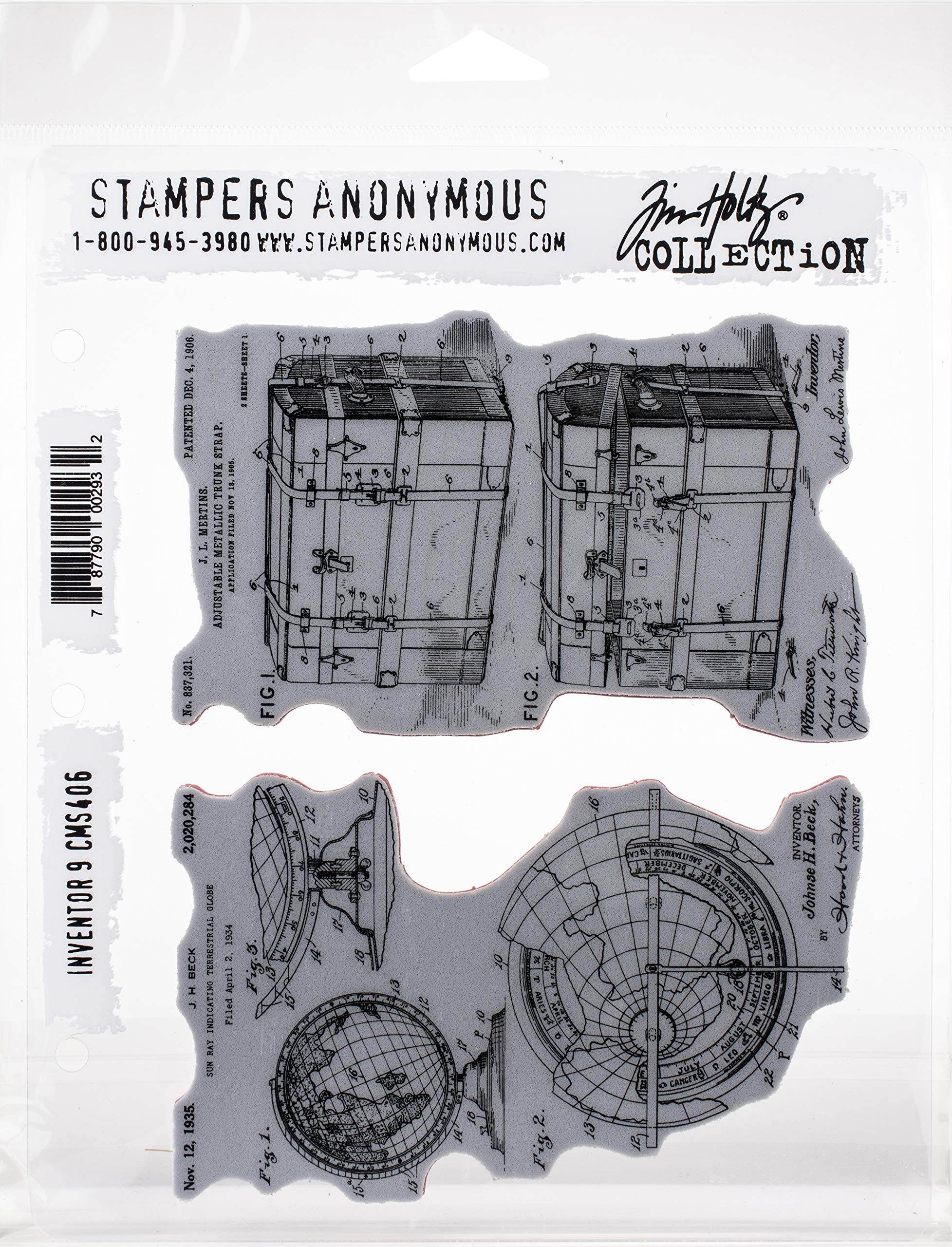 Tim Holtz - Stampers Anon Cling RBBR Stamp Set Inventor 9, One Size