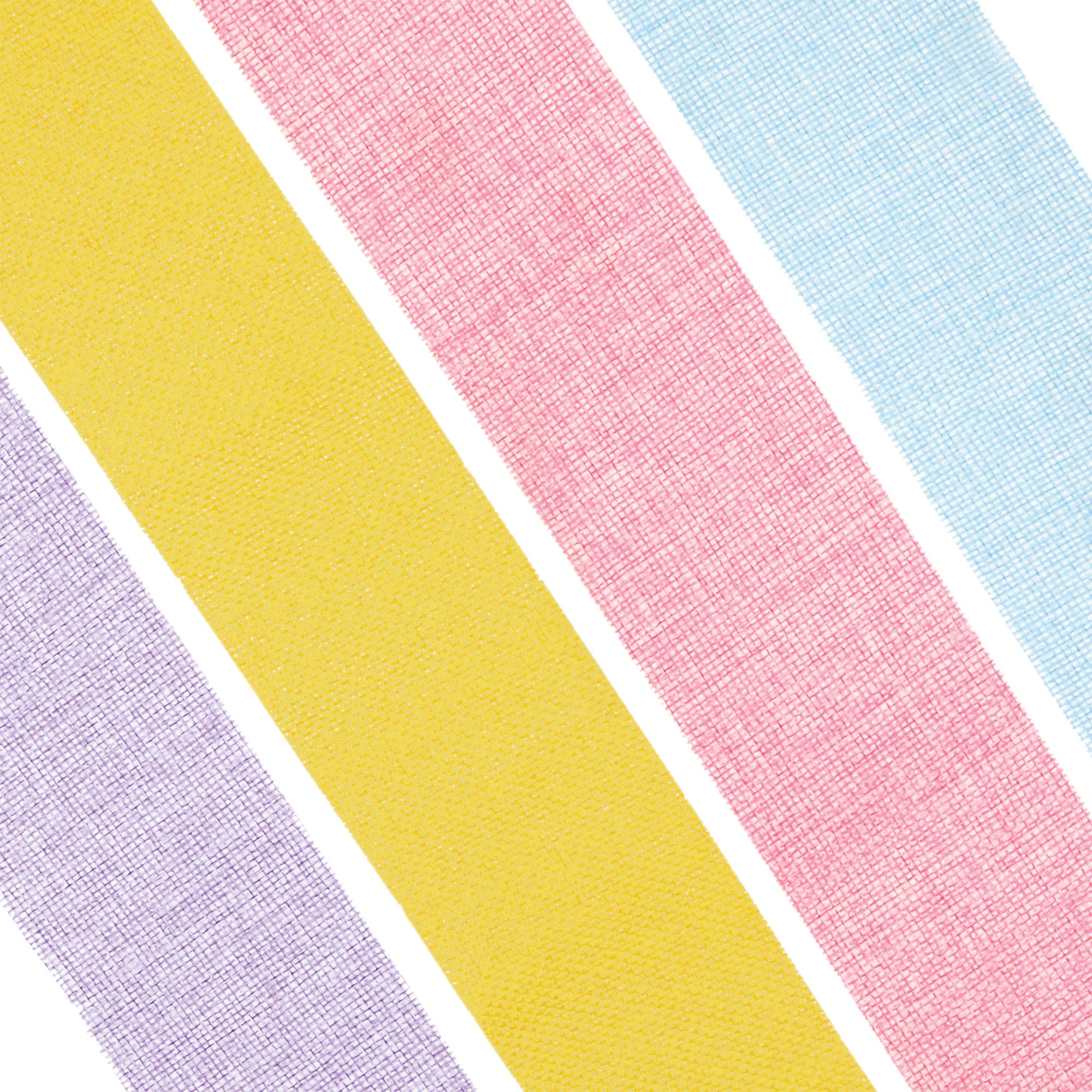 Baker Ross FX492 Pastel Burlap Ribbon - Pack of 4, Craft Ribbon for Arts and Crafts