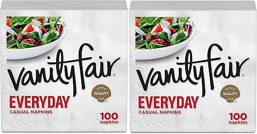 Amazon Com Vanity Fair Everyday Napkins White White 100 Ct 2 Pk Kitchen Dining