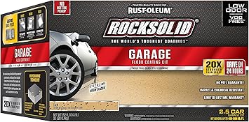 Rust Oleum 293515 Rocksolid Polycuramine 2 5 Car Garage Floor Kit Tan