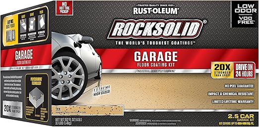 Rust Oleum 293515 Rocksolid Polycuramine 2 5 Car Garage Floor Kit Tan