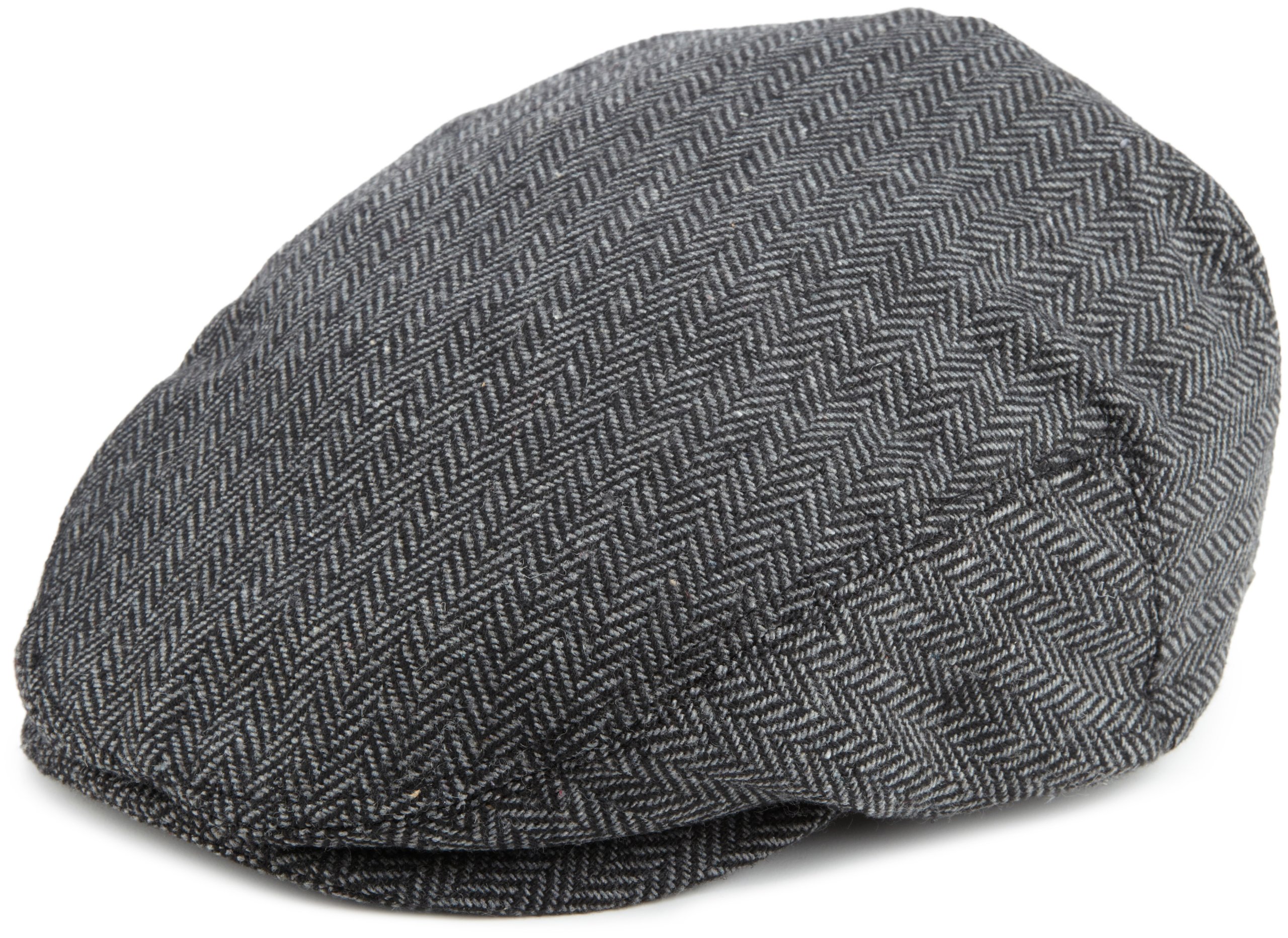 Brixton Men's Hooligan Classic Drivers Cap Hat, Grey/Black Herringbone