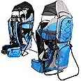 DROMADER Hiking Baby Carrier – Lightweight Child Carrier Backpack with Sun Shade & Rain Cover – Insulated Storage – Padded Comfort – Adjustable Fit & Safety Harness - Blue