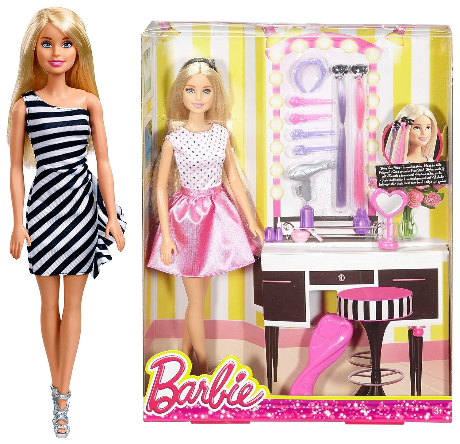 barbie glitz doll pink dress