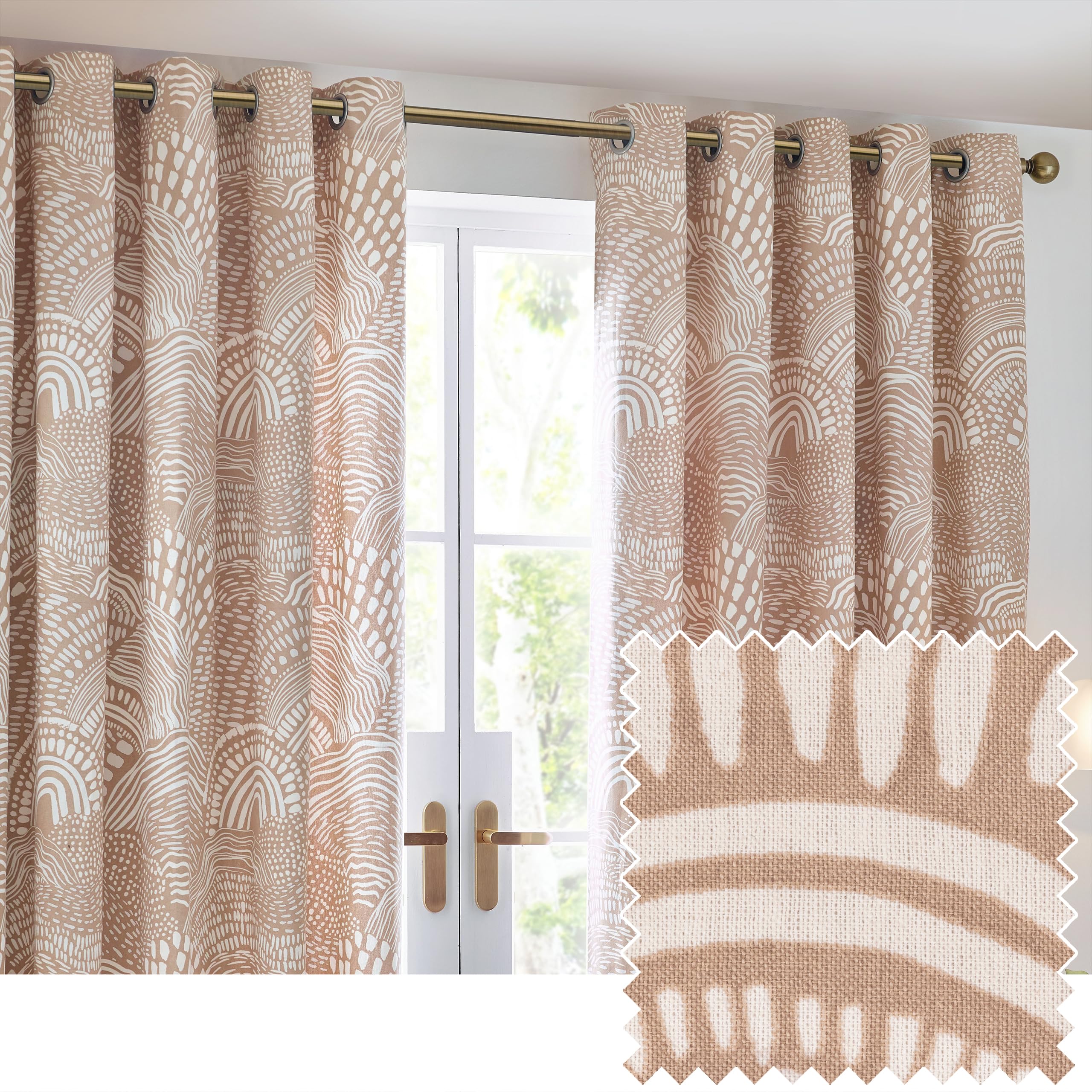 furn. Hoem Nola Abstract Geometric Eyelet Curtains