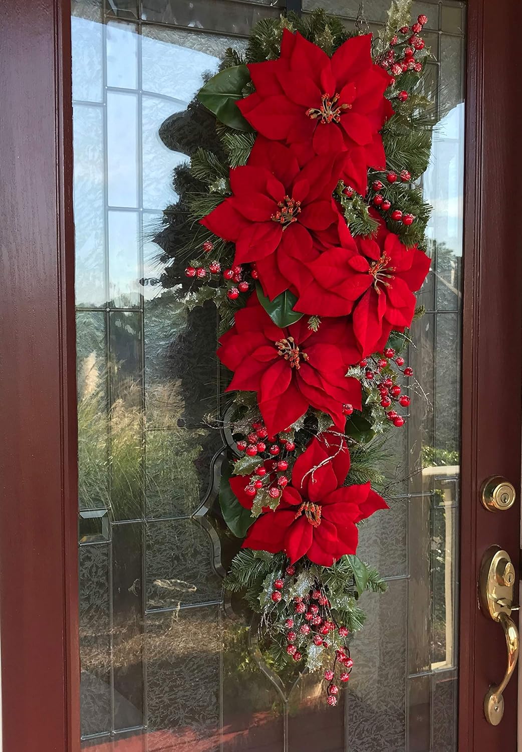Amazon.com: Large Elegant Traditional Christmas Teardrop Swag Wreath