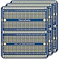 ElectroCookie Solderable Breadboard PCB Double Column Board for Electronics Projects Compatible for DIY Arduino Soldering Projects, Gold-Plated (3 Pack, Blue)