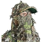 QuikCamo Lightweight 3D Leafy Camo Face Mask & Hat for Hunting, OSFM Adjustable Camouflage Hat, Mossy Oak & Realtree