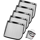 Copkim 5 Pcs Faceshield Replacement Visors Steel Wire Mesh Safety Face Shield Mask for Weed Whacking Grinding Black Mesh Face Shield for Woodcutting Mowing Gardening Trimming, Headgear Not Included