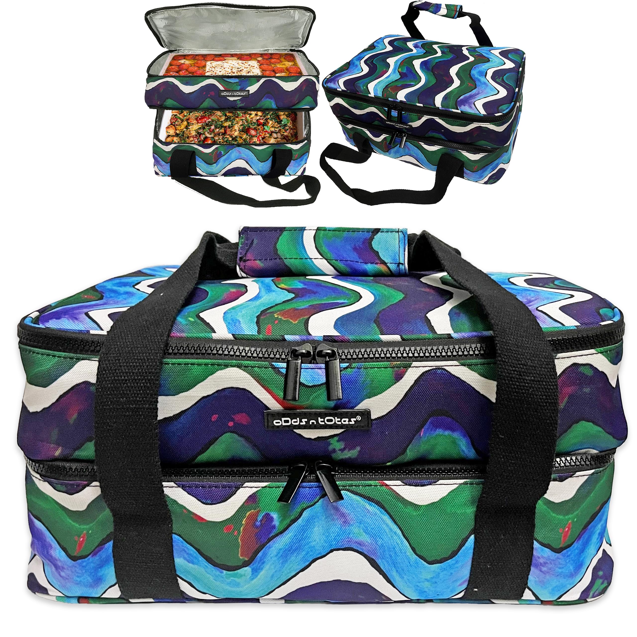 Insulated Casserole Carrier, Double Casserole Carrier for Hot or Cold Food, Insulated Food Carrier for Casserole Dish
