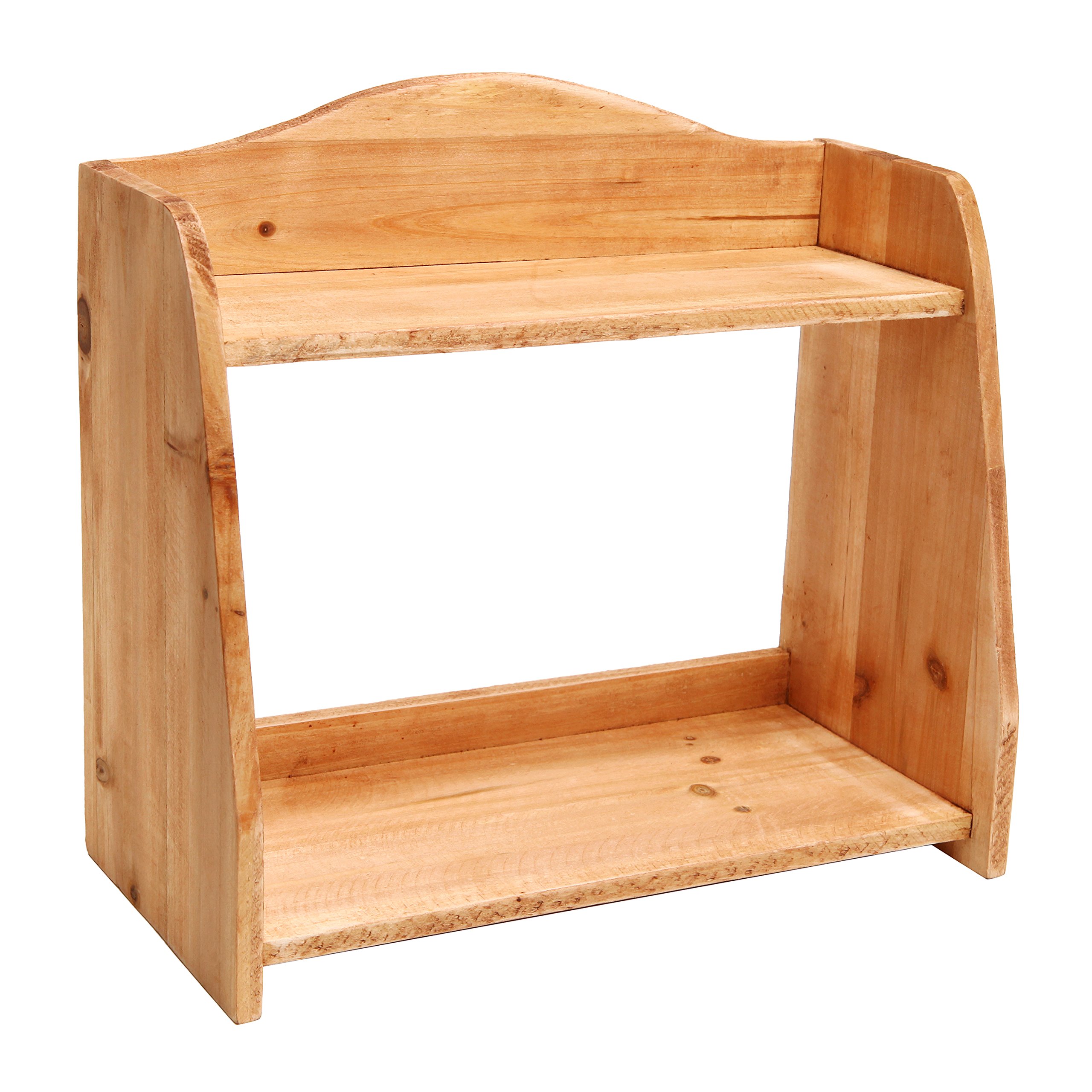 Country Farm Style 2 Tier Wooden Spice Rack/Free Standing Home Storage