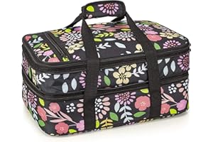 VP Home | Double Casserole Travel Bag - Insulated Food Containers Carrier - Food Warmer Carry Case for Trip - Suitable for Hot or Cold Food - Ideal for Outdoor Picnic or Outside Parties (Heather Gray)