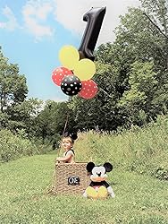 Black Number 1 Balloon for First Birthday 40