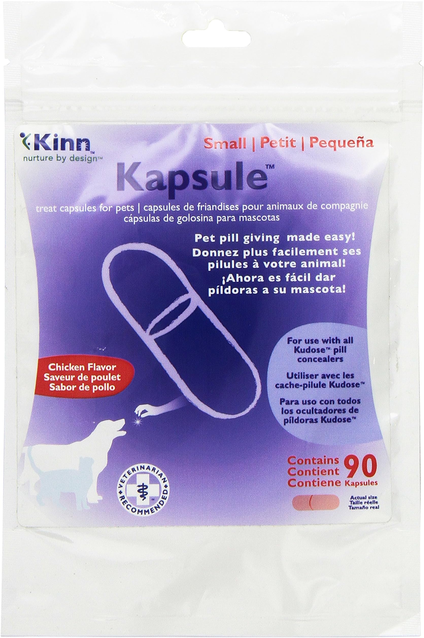 Kinn Pet Treat Chicken Flavored Kapsules, Small