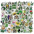 100 Pcs Weed Stickers Pack for Adults,Vinyl Waterproof Marijuana Sticker Decals for Skateboard Water Bottles