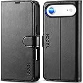 TUCCH Wallet Case for iPhone Air (6.5") 2025, RFID Blocking 4 Card Holders | Kickstand | Shockproof TPU Shell | PU Leather | Magnetic Closure | Protective Flip Folio Cover | Black