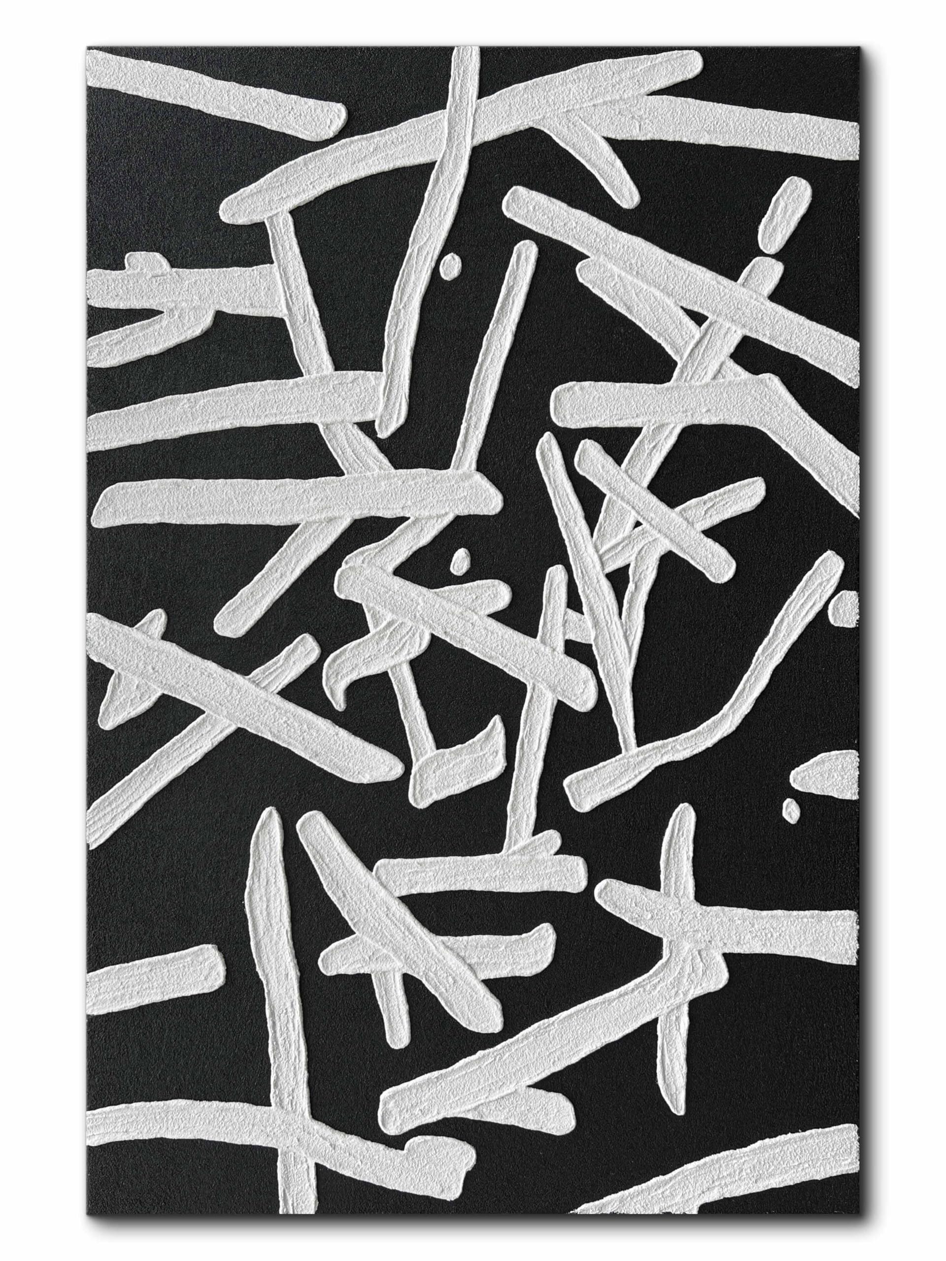 Photo 1 of ***FACTORY SEALED***Creespi Hand Painted Black and White Textured Wall Art 30x45 inch,Large Contemporary Minimalist Abstract Oil Painting On Canvas for Home Wall Decoration