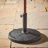 VonHaus Parasol Base 12kg Round Polyresin Black 57mm Hole Patio Garden view 2